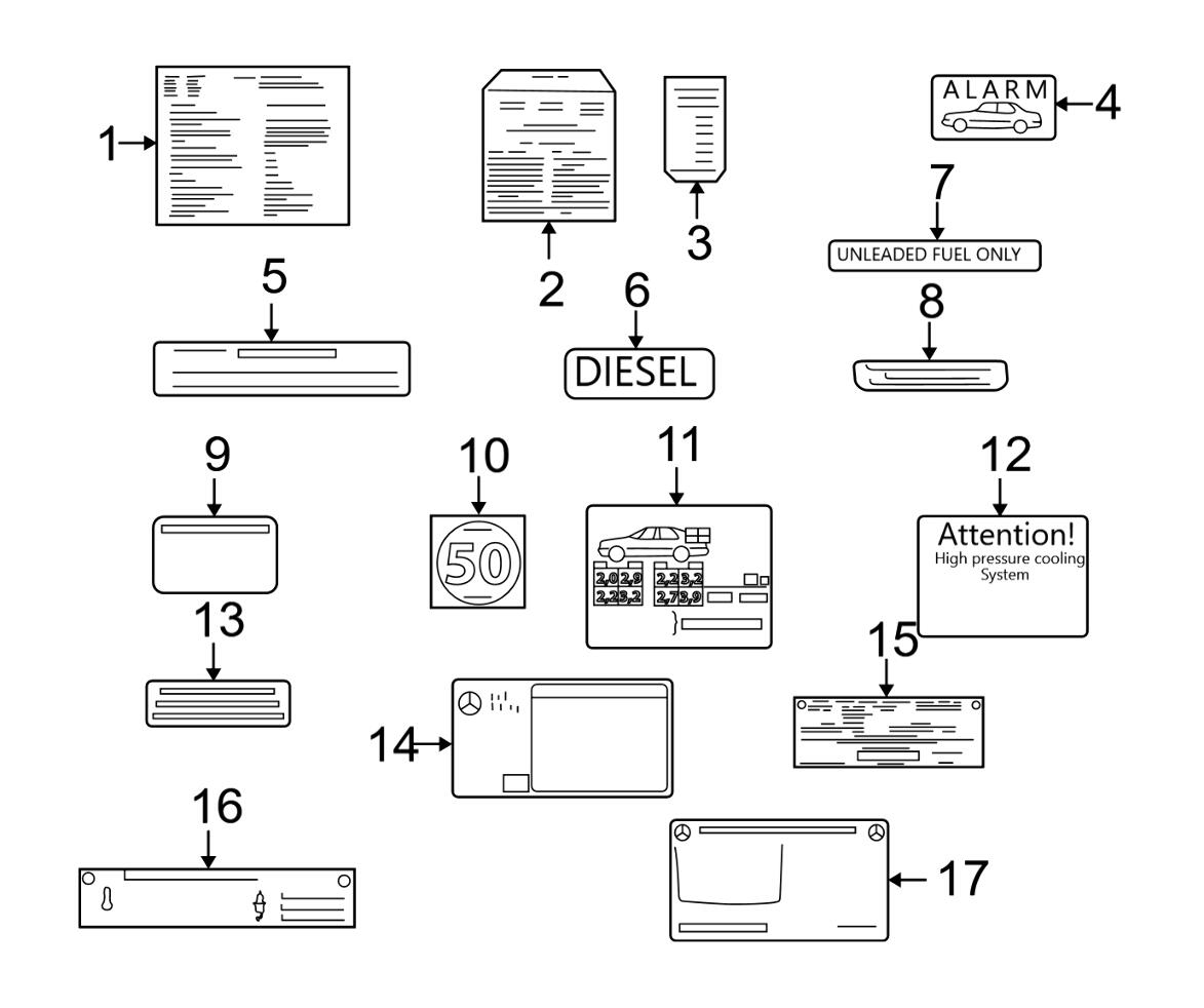 Mercedes Information Label (4-Matic) 2105848617